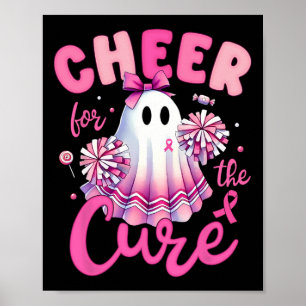 Cheer For The Cure Cheerleader Breast Cancer Hallo Poster