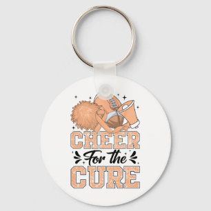 Cheer For The Cure Uterine Cancer Footll Cheerlead Keychain
