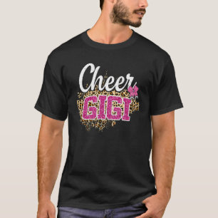Cheer Gigi Biggest Fan Leopard Print And Pom Pom 1 T-Shirt