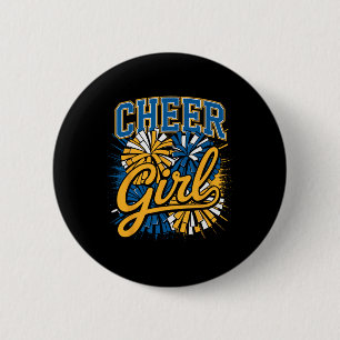 Cheer Girl Cheerleading Squad Team Cheerleader Gir Button