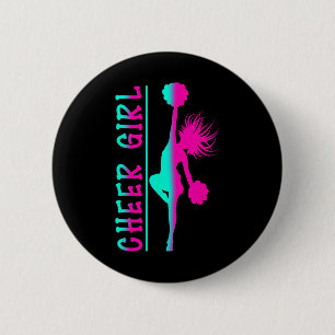 Cheer Girl Cheerleading Women Cheering Cheerleader Button