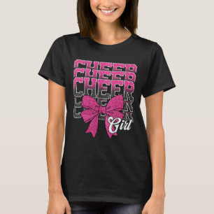 Cheer Girl Coquette Bow Cheerleading Cheerleader P T-Shirt