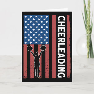 Cheer Girl Usa Flag Cheerleading Card