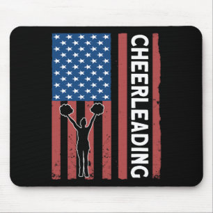 Cheer Girl Usa Flag Cheerleading  Mouse Pad