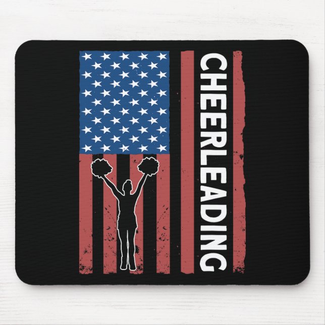 Cheer Girl Usa Flag Cheerleading  Mouse Pad (Front)