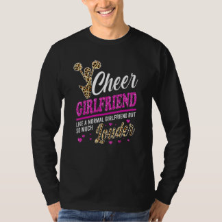 Cheer Girlfriend Biggest Fan Leopard Print And Pom T-Shirt