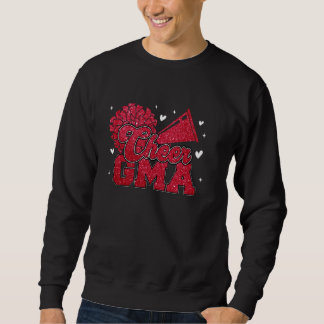 Cheer Gma Grandma Biggest Fan Cheerleader Red Blac Sweatshirt
