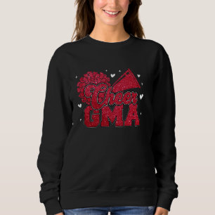 Cheer Gma Grandma Biggest Fan Cheerleader Red Blac Sweatshirt