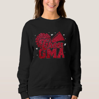 Cheer Gma Grandma Biggest Fan Cheerleader Red Blac Sweatshirt