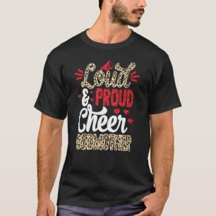 Cheer Godmother Biggest Fan Leopard Print And Pom T-Shirt