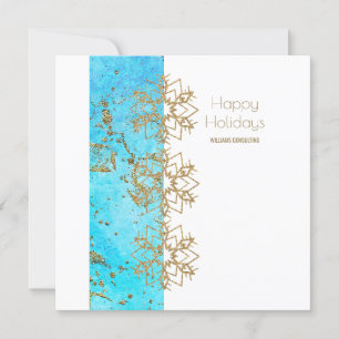 Cheer Gold and Watercolor Company Christmas Thank You Card