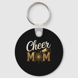 Cheer Gold Cheerleader Cheerleading Mom Game Day D Keychain