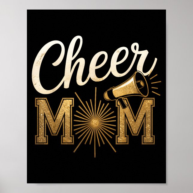 Cheer Gold Cheerleader Cheerleading Mom Game Day D Poster (Front)