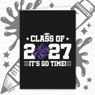 Cheer Graduation Pom Poms Senior Class of 2027 Card
