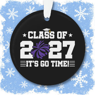 Cheer Graduation Pom Poms Senior Class of 2027 Ornament