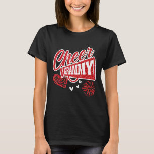 Cheer Grammy Biggest Fan Leopard Print And Pom Pom T-Shirt