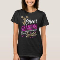 Cheer Grandma Biggest Fan Leopard Print And Pom Po