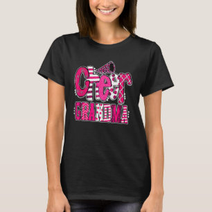 Cheer Grandma Biggest Fan Leopard Print And Pom Po T-Shirt