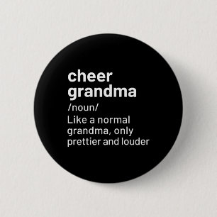 Cheer Grandma Black Definition Cheerleading Button