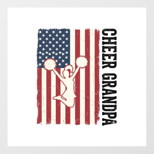 Cheer Grandpa Patriotic Vintage Flag Shirt Design_ Floor Decals