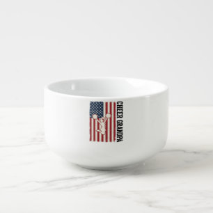 Cheer Grandpa Patriotic Vintage Flag Shirt Design_ Soup Mug