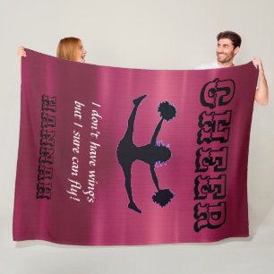 Cheer "I don't have wings but I sure can fly!" Fleece Blanket