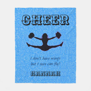 Cheer "I don't have wings but I sure can fly!" Fleece Blanket