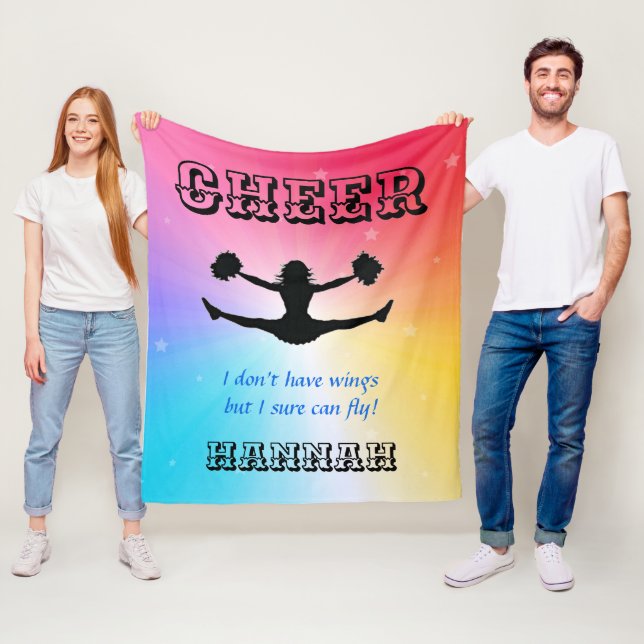 Cheer "I don't have wings but I sure can fly!" Fleece Blanket (In Situ)