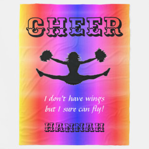 Cheer "I don't have wings but I sure can fly!" Fleece Blanket