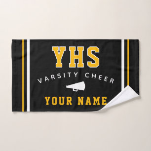 Cheer Icon, Custom Name & School, Cheer Team Gift Hand Towel