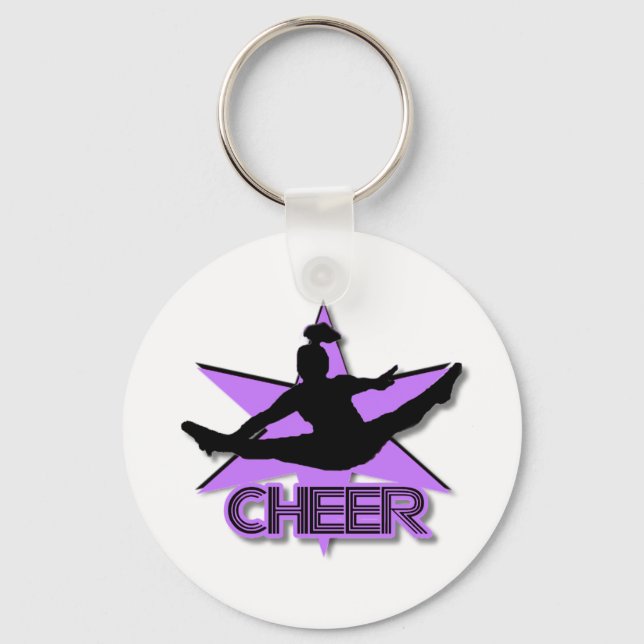 Cheer in purple keychain (Front)