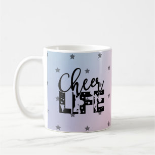 Cheer Life Cute & Trendy Cheerleader Typography Coffee Mug
