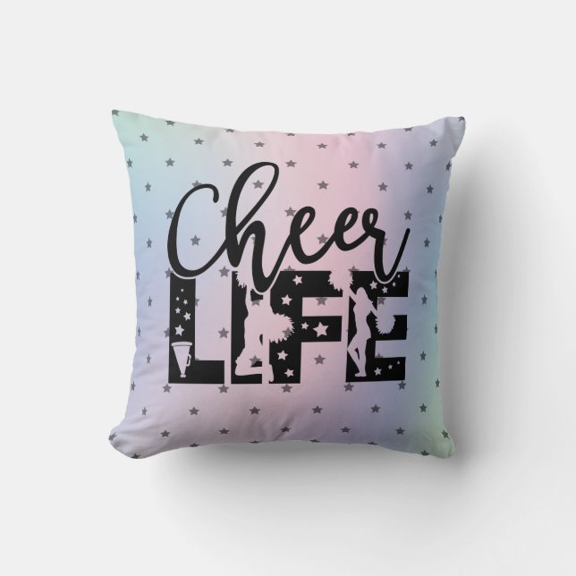 Cheer Life Glamorous Cheerleading Star Gradient Throw Pillow (Front)