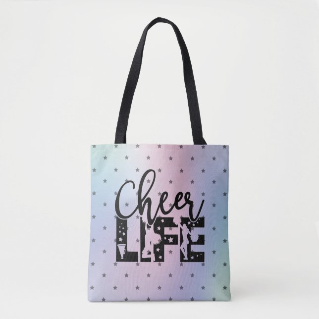 Cheer Life Glamorous Cheerleading Star Gradient    Tote Bag (Front)
