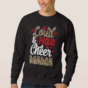 Cheer Mama Biggest Fan Leopard Print And Pom Pom Sweatshirt