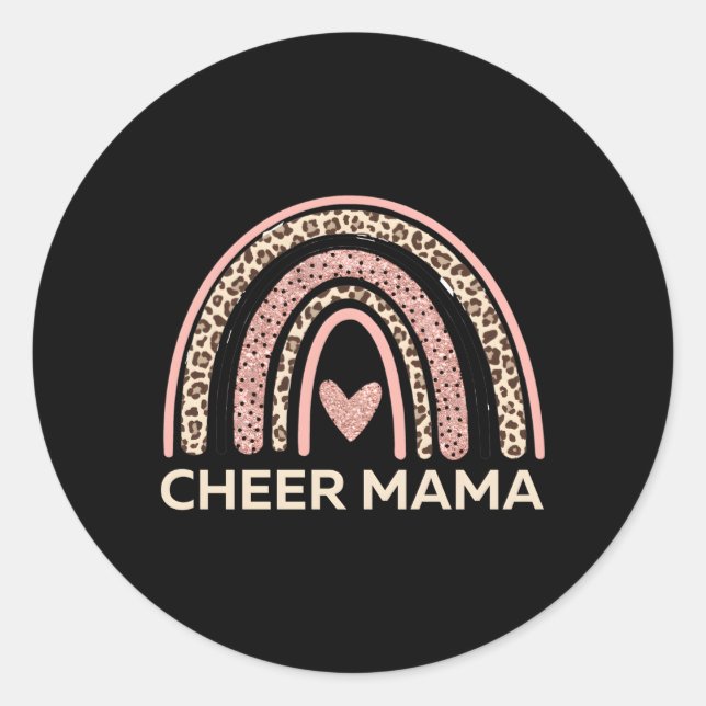 Cheer Mama Cheermom Cheerleader Mom Classic Round Sticker (Front)