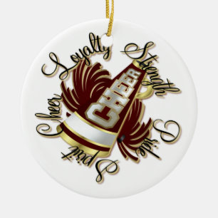 Cheer Maroon and Gold Qualities One-Sided Ornament