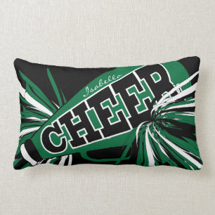 Cheer 📣 Megaphone - Dark Green Cheerleader Lumbar Pillow