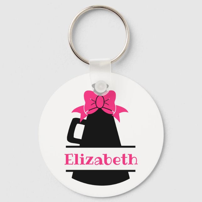 Cheer megaphone Personalized Button Keychain (Front)