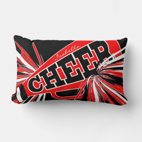 Cheer  Megaphone _ Red Cheerleader Lumbar Pillow