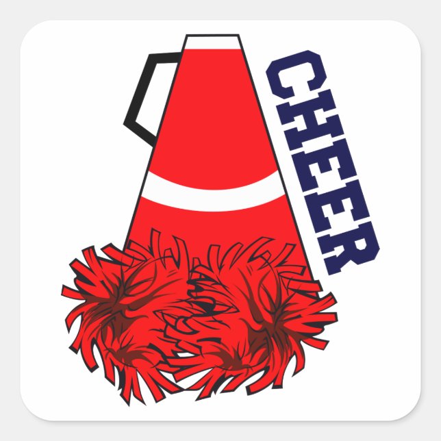 Cheer Megaphone Square Sticker (Front)