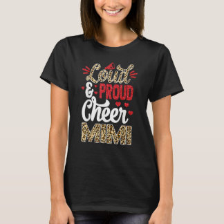 Cheer Mimi Biggest Fan Leopard Print And Pom Pom T-Shirt
