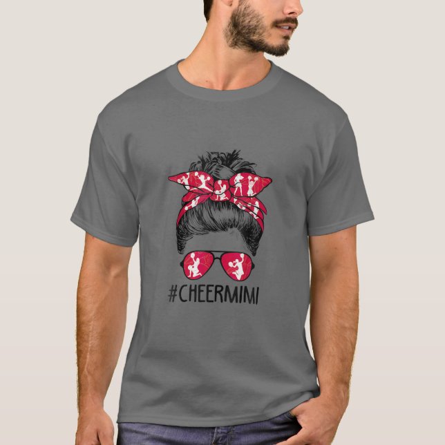 Cheer Mimi Cheerleader Mimi Life Messy Bun Mother' T-Shirt (Front)