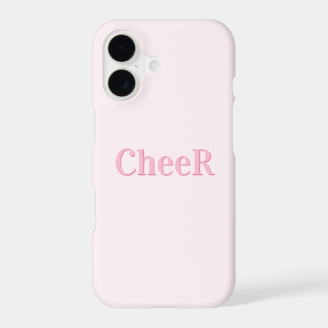Cheer Minimalist Pink iPhone Case (Back)