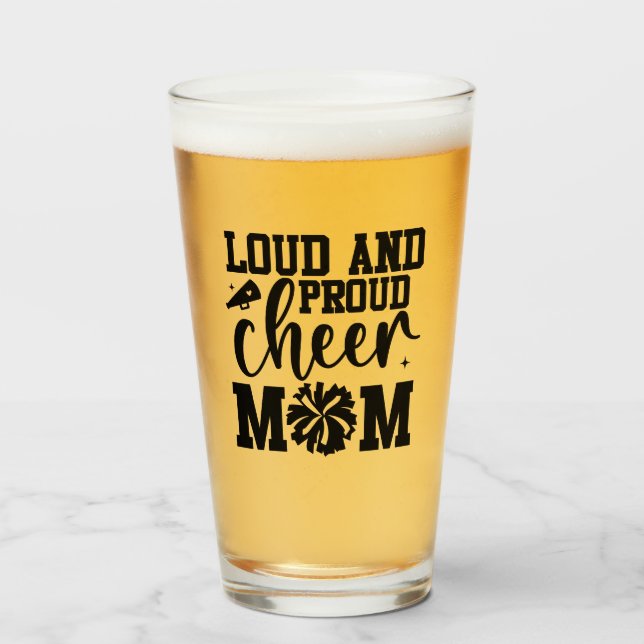 Cheer Mom Beer Glass (Front Filled)