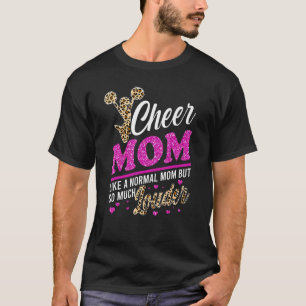 Cheer Mom Biggest Fan Leopard Print And Pom Pom 1 T-Shirt