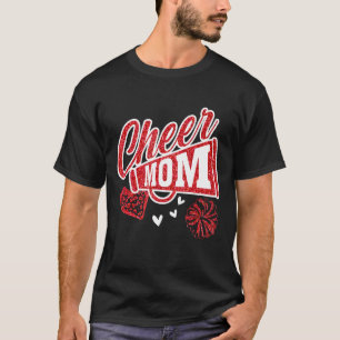 Cheer Mom Biggest Fan Leopard Print And Pom Pom T-Shirt