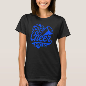 Cheer Mom Biggest Fan Leopard Print Black And Blue T-Shirt