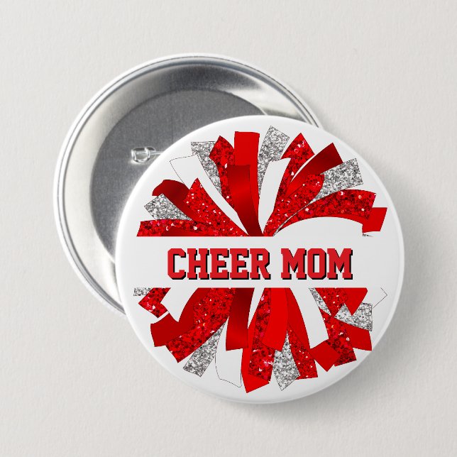 Cheer Mom Button Pin (Front & Back)