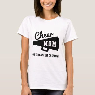 Cheer Mom Cheerleading Custom Team & Name Gray T-Shirt